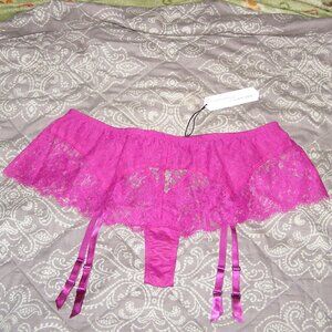 NEW size XL Hanky Panky X Prabal Gurung Eyelash Garter Short in Fucshia